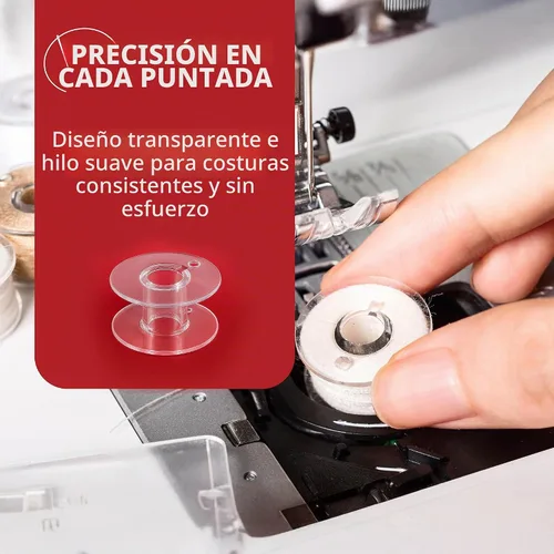 Vista 3 de 12 piezas de bobinas para máquina de coser - Bobina de clase premium 15 - Compatible con accesorios de máquina de coser Singer - Bobinas de plástico