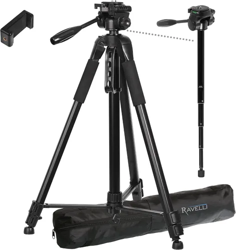Vista 10 de Ravelli APLT2 Trípode de aluminio ligero de 50 pulgadas con bolsa