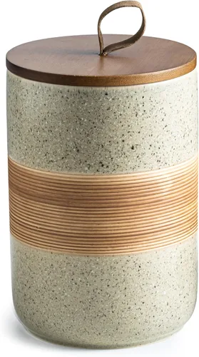 Vista 20 de Miamolo Tarro de cerámica con tapa, pequeño recipiente de café para café Beige