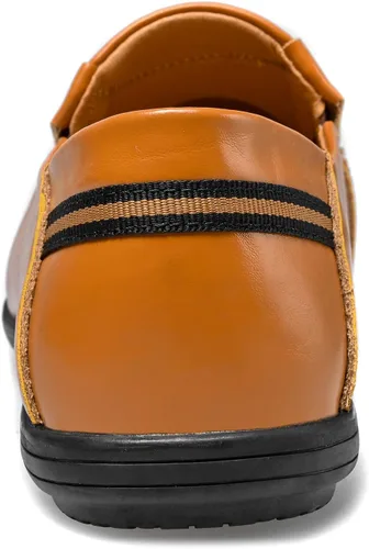 Vista 3 de LUODENGLANG Mocasines de cuero genuino de primera calidad para hombre, zapatos casuales sin cordones para conducir, mocasines para hombre, ligeros