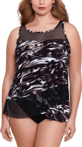 Vista 6 de Miraclesuit Top tankini Tempest Mirage de talla grande para mujer Negro