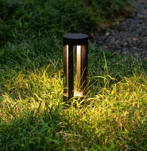 Vista 4 de Gardenised Luces LED redondas de 15.75 pulgadas para camino, iluminación decorativa duradera de aluminio con cable para pasillos, jardines