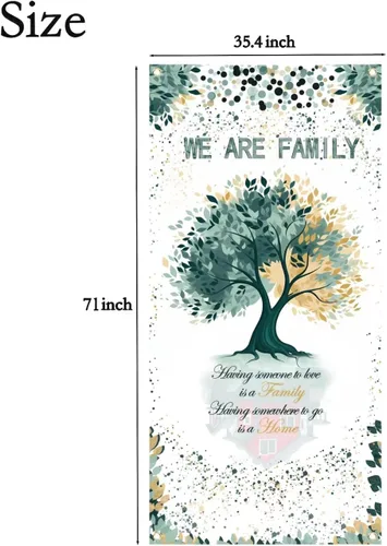 Vista 7 de Cartel de puerta con texto en inglés «We are Family» para puerta de reunión familiar, decoración de puerta, cartel de porche, cartel de fotos