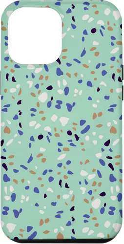 Vista 26 de Fun Vintage Green, Blue, White and Black Terrazzo Case for iPhone 16