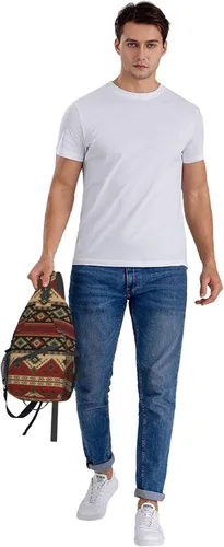 Vista 9 de ZREXUO Mochila tipo bandolera de nativo americano, mochila cruzada casual para hombres y mujeres, Nativo Americano-22, Mochilas Daypack