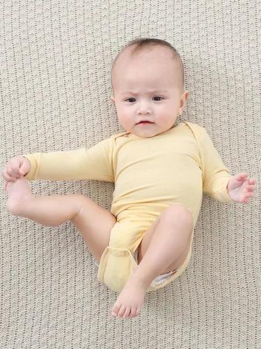 Vista 5 de Body para bebé con puños de manopla, rayón hecho de bambú, pijama de manga larga para niños y niñas