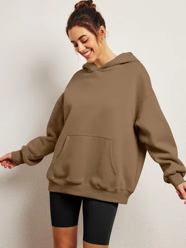 Vista 50 de AUTOMET Sudaderas de gran tamaño con capucha de forro polar para mujer, camisas de manga larga, sudaderas con bolsillo para otoño 2025