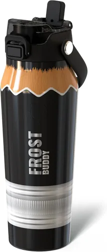 Vista 43 de Frost Buddy botella de agua aislada de 32 onzas con pajilla y tapa para beber Acero inoxidable a prueba de fugas 24 horas de frío Resistente
