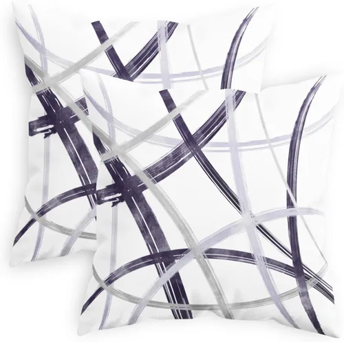 Vista 17 de CaliTime Juego de 2 fundas de almohada decorativas de vellón con líneas geométricas abstractas en forma de arco, para sofá, cama, decoración de casa