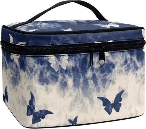 Vista 27 de Flashideas Bolsa de maquillaje para cosméticos Almacenamiento vertical Bolsa de maquillaje de viaje de gran capacidad, Caballo Azteca 1