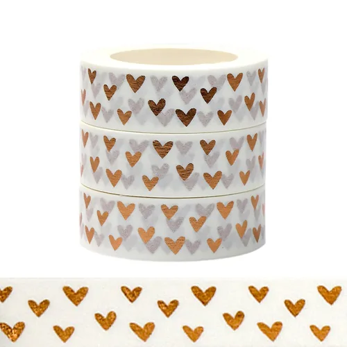 Vista 9 de NatSumeBasics 3 cintas Washi de lámina dorada metalizadas para manualidades 3 rollos de oro