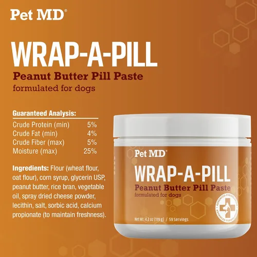 Vista 6 de Pet MD Wrap A Pill Pasta de píldora con sabor a mantequilla de maní
