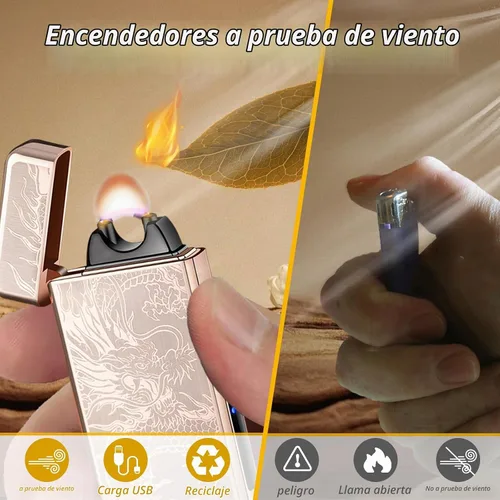 Vista 6 de Dragon - Encendedor eléctrico de arco – Encendedor de plasma recargable USB C para campamento, iniciadores de fuego, velas y equipo al aire libre