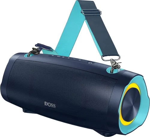 Vista 11 de DOSS Extreme Boom Pro D100, altavoz Bluetooth de 70 W con graves profundos, IPX6 impermeable, batería de 10400 mAh 24H, banco de energía integrado