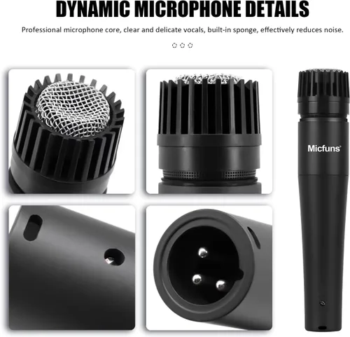 Vista 3 de M57 Vocal Dynamic Classic Style Micrófono Profesional Cardioide Unidireccional, Con Cable, Para Instrumentos, Batería, Percusión, Voz