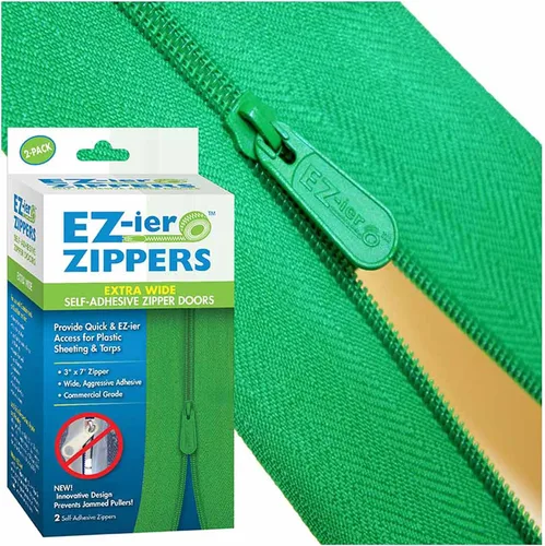 Vista 2 de EZ-ier Productos Cremalleras adhesivas resistentes (paquete de 2), grado comercial, 3" x 7 pies