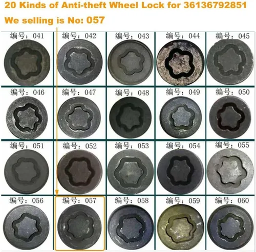 Vista 3 de Cheriezing 36136792851 Cerraduras Antirrobo para Perno de Espárrago de Rueda 14 x 1.25MM con 1 Llave Compatible con E70 E71 F10 F30 F22 F32 G11 F01