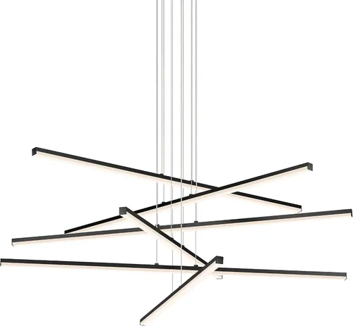 Vista 4 de Sonneman Modern Lighting 2763.25 Stix - Lámpara de araña colgante LED de 3 brazos para isla de cocina, comedor o sala de estar, 3000 K, 3 brazos