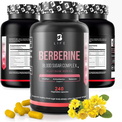 Vista 8 de B Life Company Suplemento de berberina 300 mg - Metabolismo del suplemento del complejo de berberina - 120 cápsulas vegetales (60 porciones)