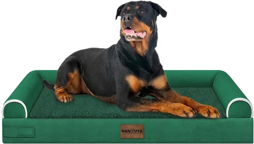Vista 43 de NANUYA - Cama ortopédica para perros de tamaño mediano/grande, lavable: Camas con almohada para perros de tamaño mediano/grande, sofá de espuma
