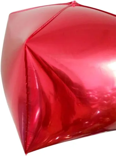 Vista 2 de Happyyami 3 globos de papel de aluminio cuadrado 4D para decoración de San Valentín, cumpleaños, boda, fiesta (rojo)