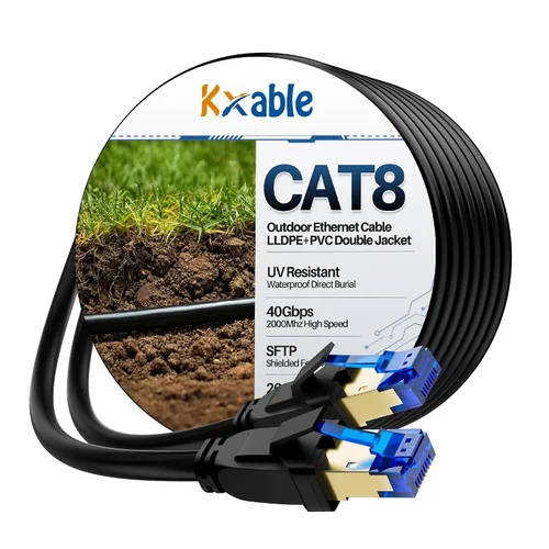 Vista 14 de Kxable Cable Ethernet Cat 7 de 1 pie, cable de Internet de alta velocidad Cat7, cable de red LAN RJ45 CAT7, triple blindaje SFTP de 10 Gbps 600 Mhz