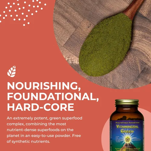 Vista 4 de HEALTHFORCE SUPERFOODS Vitamineral Green - Suplemento mineral para el apoyo inmunológico y tiroideo - Suplemento en polvo verde con ingredientes