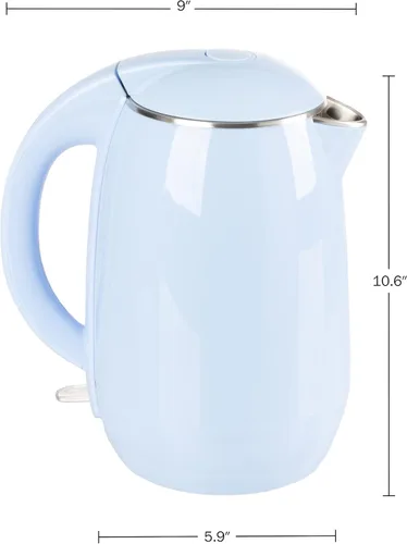 Vista 21 de Hervidor eléctrico – Calentador de agua de ebullición rápida con apagado automático con interior de acero inoxidable y construcción de doble pared