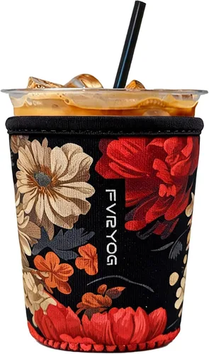 Vista 87 de Fundas de neopreno reutilizables aisladas para café helado, fundas para tazas de café helado, fundas para bebidas heladas y calientes