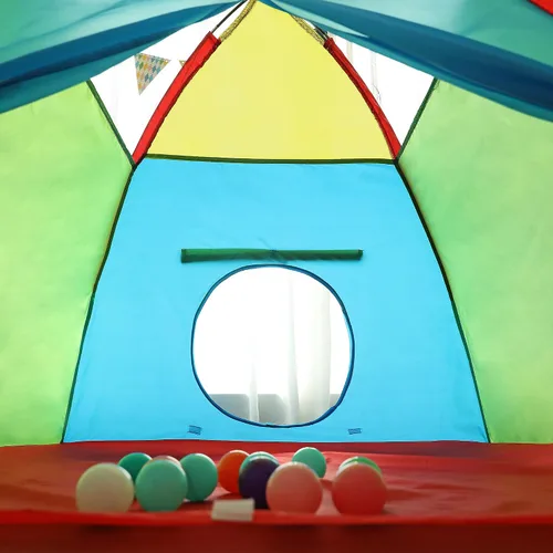Vista 3 de Rainbow Kids Play Tent & Lights, Casa de juegos con cúpula para niños, 48 x 36 pulgadas