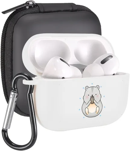 Vista 16 de Funda de mariposas rosas para AirPods Pro con llavero, diseño de animales lindos funda protectora de TPU suave compatible con AirPods Pro Charging