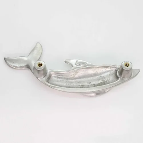 Vista 5 de Costello Coastal - Tirador de cajón Dolphin (orientado a la izquierda) Colección de herrajes de peltre