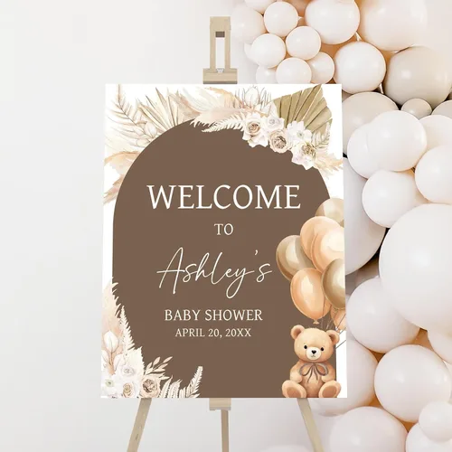 Vista 17 de Baby Shower Signs, Baby Shower Welcome Sign, Girl Woodland Baby Shower Welcome Sign, Pink Floral Woodland Baby Shower Welcome Sign, Welcome to Baby