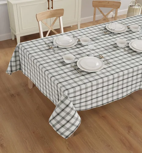 Vista 41 de Mantel de mesa rectangular - Cubierta de mesa - Algodón con costura mitrada - Fundas de mesa a cuadros para cocina, comedor, bodas, decoraciones
