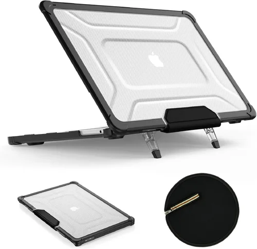 Vista 13 de SEYMAC stock Funda para MacBook Pro de 14 pulgadas, Protección Absorbente de Impactos con Soporte Plegable y Funda con Alfombrilla para Ratón
