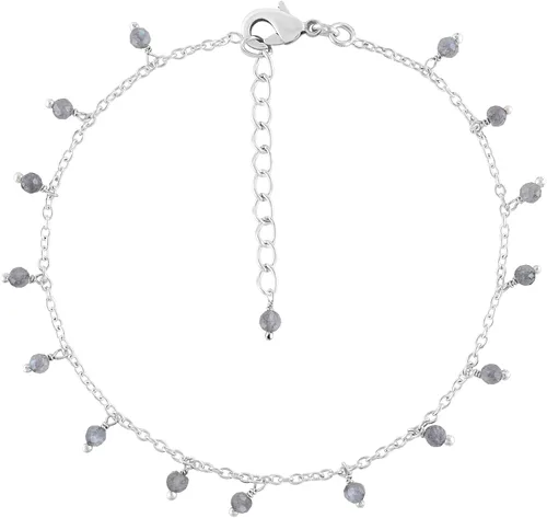 Vista 57 de Yanara Tobilleras de piedras preciosas para mujer, piedra natal natural, chapada en plata, joyería hecha a mano en 8.5 + 1.5 pulgadas, cristales