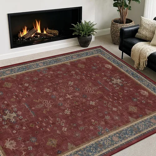 Vista 158 de Hazo Haus – Alfombra pequeña para entrada, cocina o baño, antideslizante con base de goma, resistente a las manchas y a la decoloración, diseño