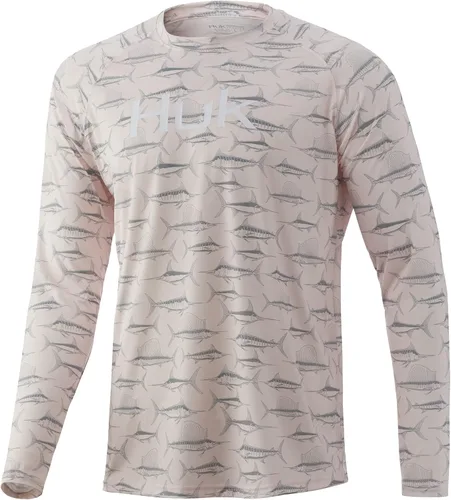 Vista 62 de Huk Pursuit Vented LS para hombre Refracción Fish Fade - San Sal/Wahoo