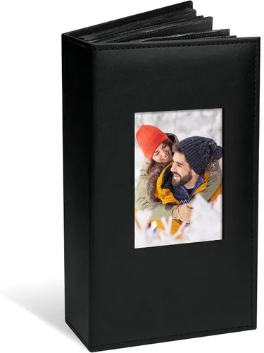 Vista 9 de Vienrose Álbum de fotos de 4 x 6 pulgadas con capacidad para 100 fotos, cubierta de piel sintética con 100 bolsillos horizontales, álbum de fotos