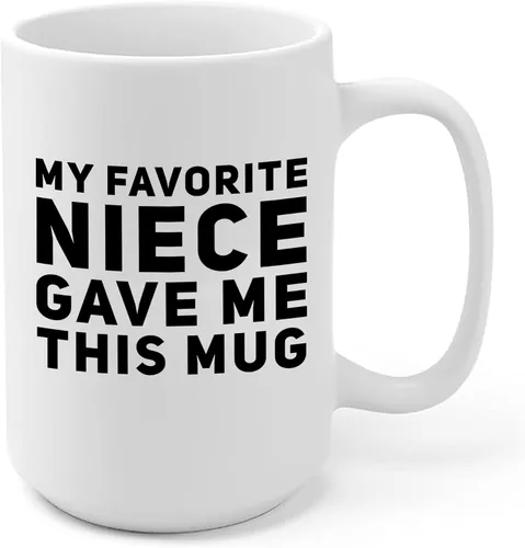 Vista 10 de Panvola Mi Sobrina Favorita Me Dio Esta Taza - Taza Divertida para Tío y Tía, Regalos de Sobrina y Sobrino, Día de la Madre, Día del Padre, Negro
