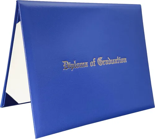 Vista 32 de Funda para diploma 8.5”x11” impresa “Diploma de Graduación” en cuero sintético acolchada y rica en color de TngHui, negra