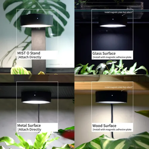 Vista 6 de ONF Mist O Shelf - Luz magnética LED colorida para promover el crecimiento de plantas de interior, puerto tipo C adaptable para decoración