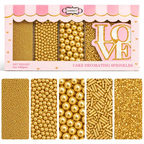 Vista 27 de Confect Chispas para pasteles y magdalenas – Paquete surtido de 5 Chispas de perlas de ensueño para baby shower – Cubierturas comestibles para Rosa