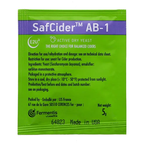 Vista 3 de Levadura de sidra Safcider, 0.18 oz (Fermentis SafCider™ AB-1)