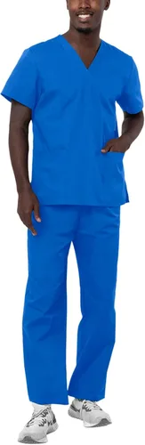 Vista 20 de Adar Uniforms Conjunto de ropa médica unisex universal - Juego de ropa médica unisex con cordón Negro