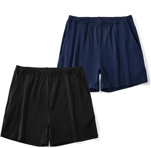 Vista 11 de AIMPACT Pantalones cortos de pijama para hombre con entrepierna de 4 Negro
