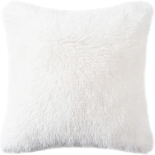 Vista 12 de DECOBIRD Funda de almohada de 18 x 18 pulgadas, extra suave, lumbar, peluda, de piel sintética, decoración del hogar, funda de cojín de doble cara