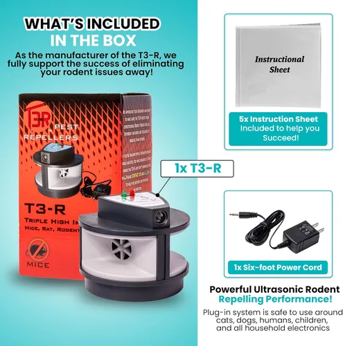 Vista 2 de Repelente de roedores T3-R de triple impacto para ratones, ratas y roedores