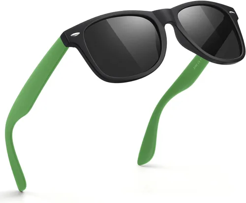 Vista 21 de FEIDUSUN Lentes de sol polarizados para hombre y mujer, lentes de sol retro negros para conducir, pescar, protección UV