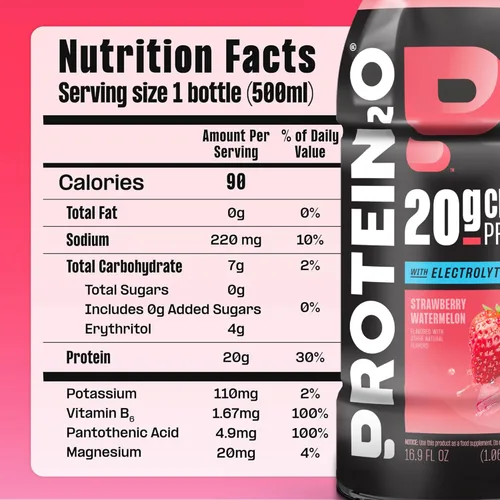 Vista 6 de Protein2o Bebida transparente 2 en 1 de proteína de suero de leche y electrolitos, 0.71 onzas de proteína, sin gluten, keto, botellas de 16.9 onzas